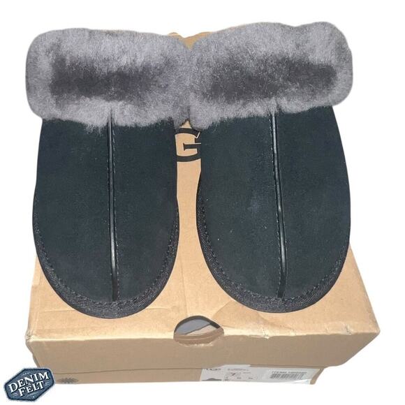 UGG Women’s Black/Grey Scuffette II Suede Slippers/ House Shoes | NEW/NIB!! - Picture 8 of 15